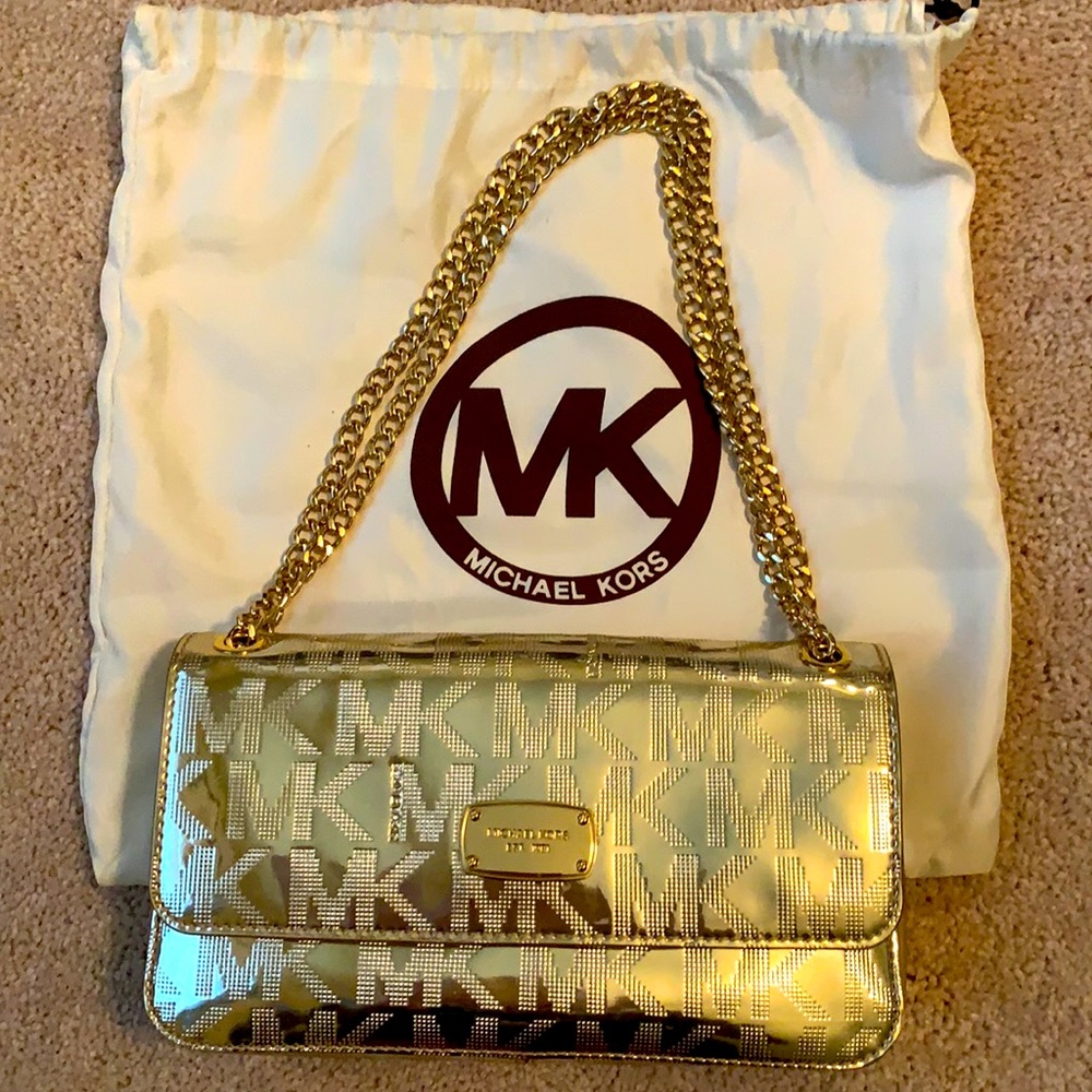 Michael Kors Gold crossbody/Clutch bag